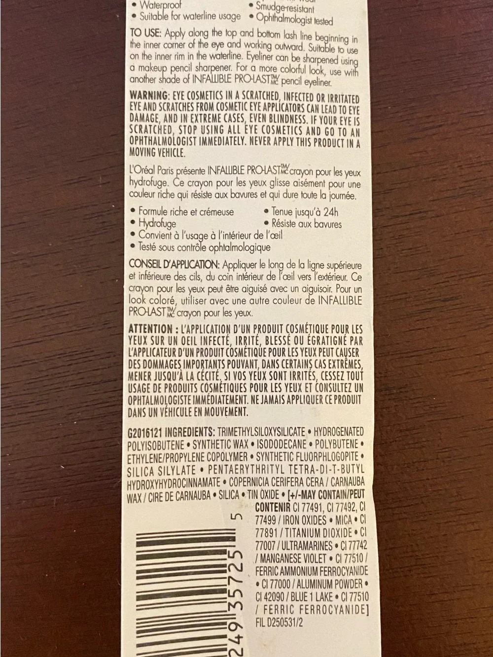 L'Oréal Infallible Pro-Last Waterproof Eye Pencil in Brown 940 - 2 pack